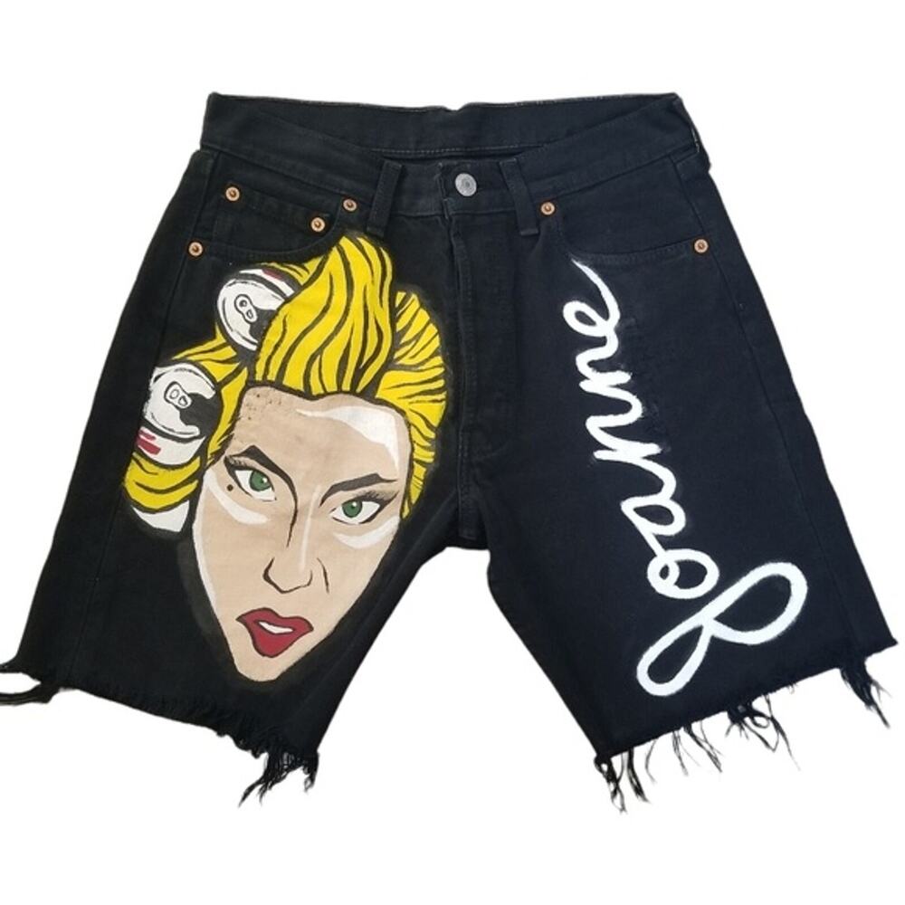 Levi's 501 Rework Black Cut Off Shorts size 30